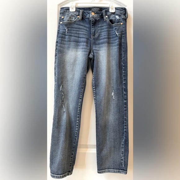 Liverpool Distressed Straight Leg Jeans - Picture 1 of 4